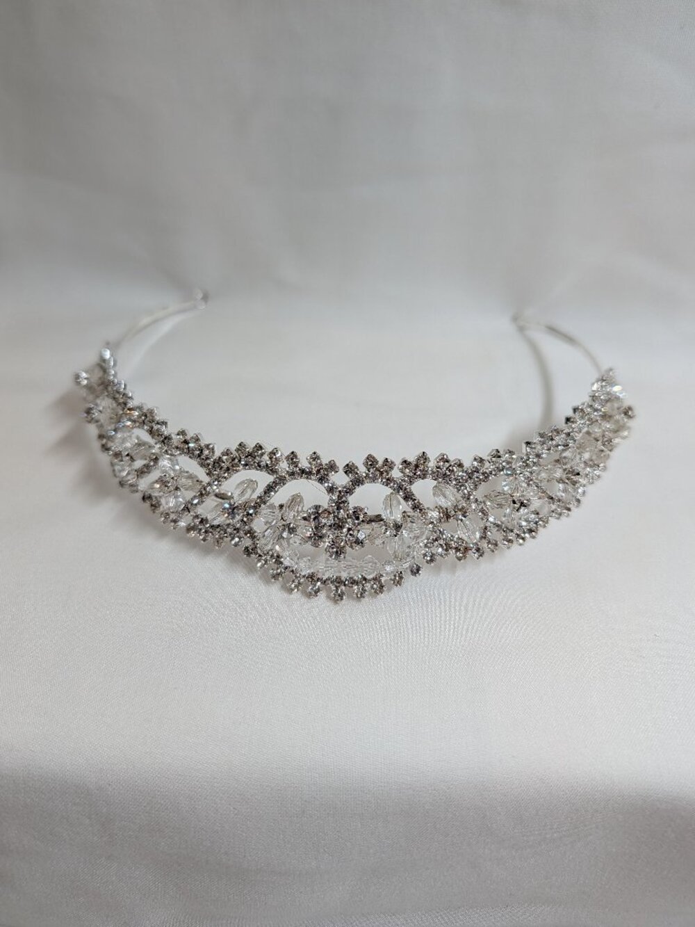 Silver Rhinestone Bridal Tiara Headband